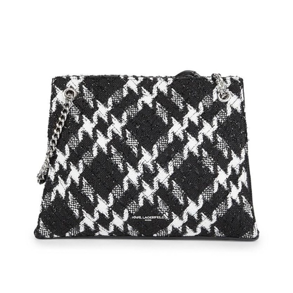KARL LAGERFELD PARIS | Charlotte Houndstooth Pattern Shoulder Bag - Picture 1 of 7
